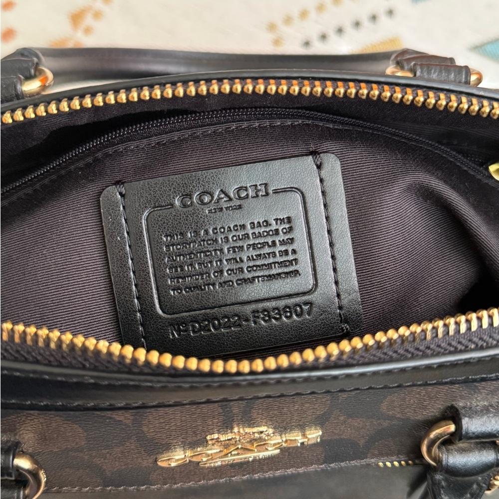 Coach Dark Brown Signature Satchel - Picture 3 of 4